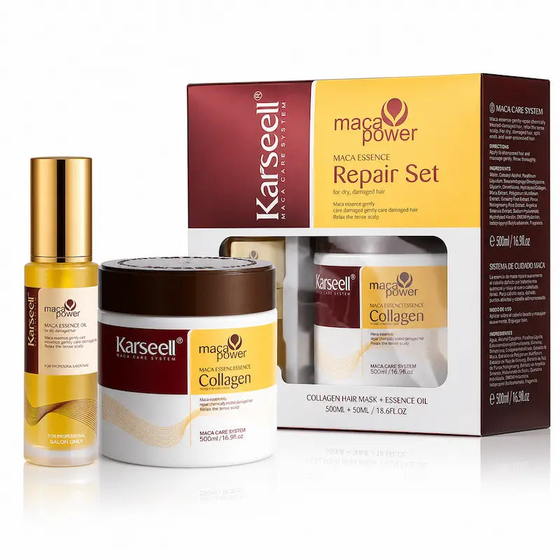 Karseell Set Reparador Mascarilla Y Oleo Para Cabello 500ml 50ml