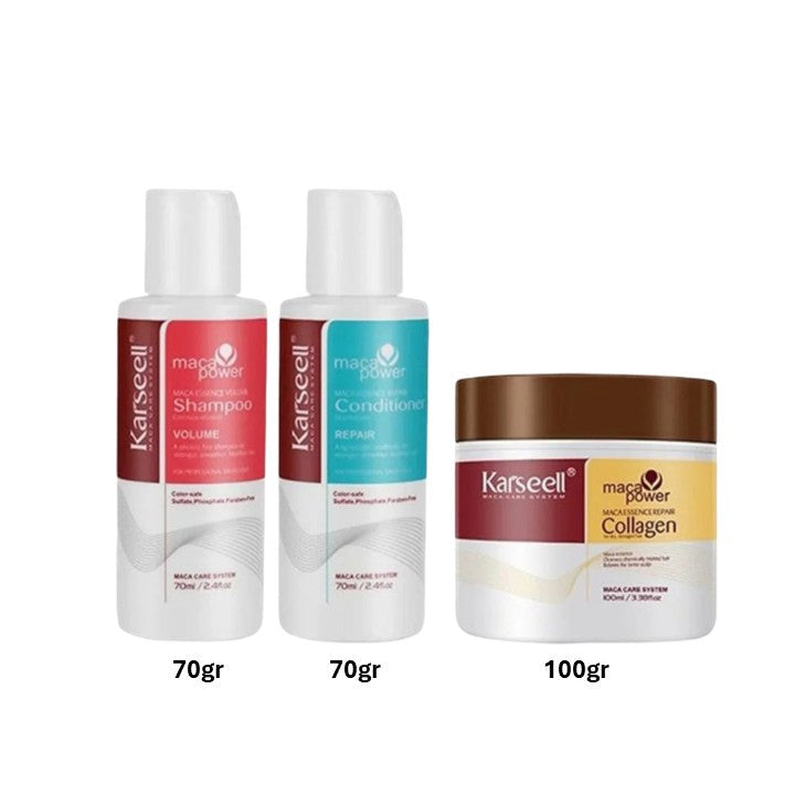 Kit De Viaje Tratamiento Capilar Colageno Karseell 240g