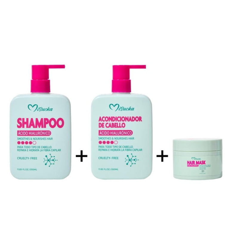 Set Shampoo Acondicionador y Mascarilla Acido Hialurónico Misucka