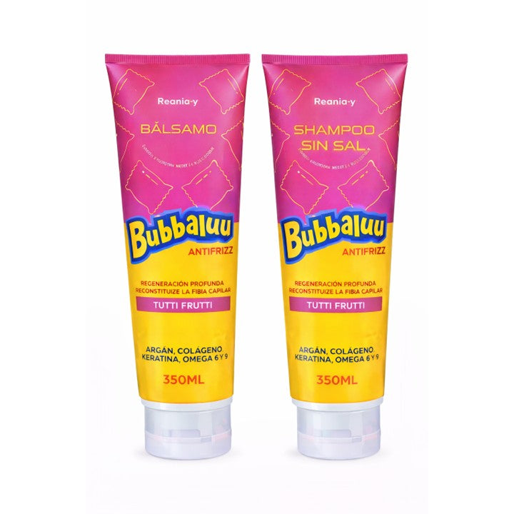 Set Capilar Shampoo Y Balsamo Acondicionador Bubbaluu Tutti Frutti